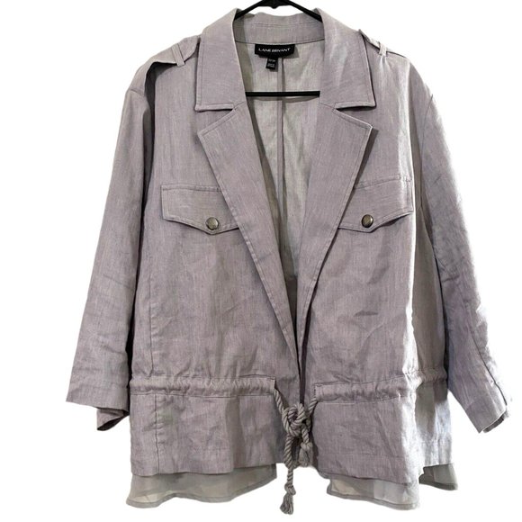 Lane Bryant Jackets & Blazers - Lane Bryant Linen Blend Blazer Jacket Womens 22/24 Purple